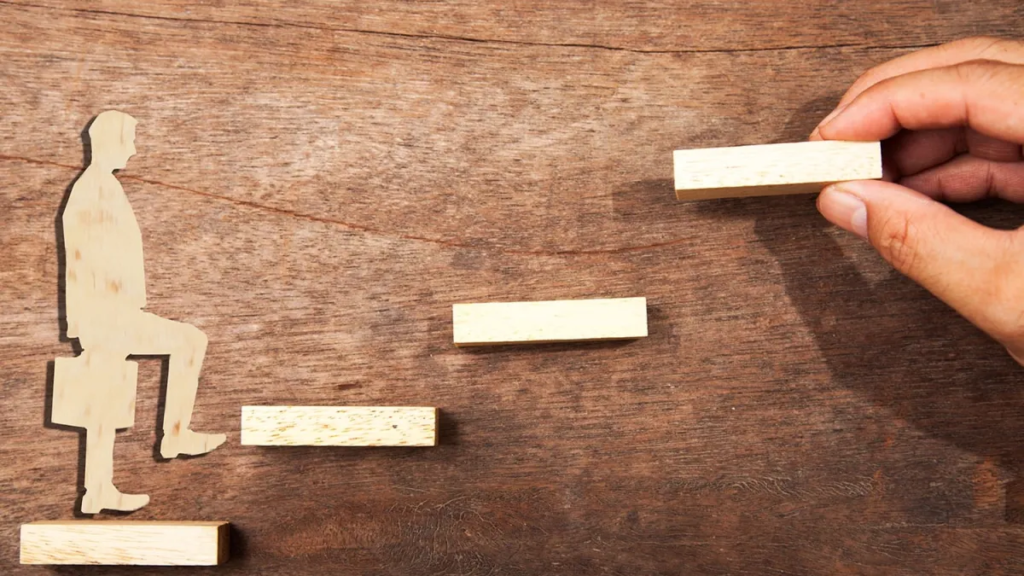 Person building confidence through positive self-growth